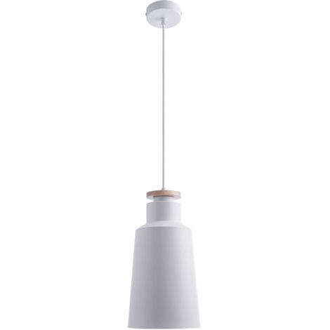 Suspension Lampe Suspendue Salle À Manger Cuisine Scandinave Câble Textile 1,5 m Raccourcissable Montage Simple E27, Couleur: Bois blanc, Type de lampe: Design I (1/4)