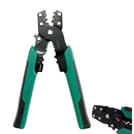 Pince a Sertir Cosse Electrique, Pince Sertir Cosse, Pinces à Sertir, Outil de Sertissage, Pince à Sertir pour Câbles, Pince a Sertir/Coupe Câble/Pince à Dénuder 3 en 1, Pour le Sertissage, Coupe (1/5)
