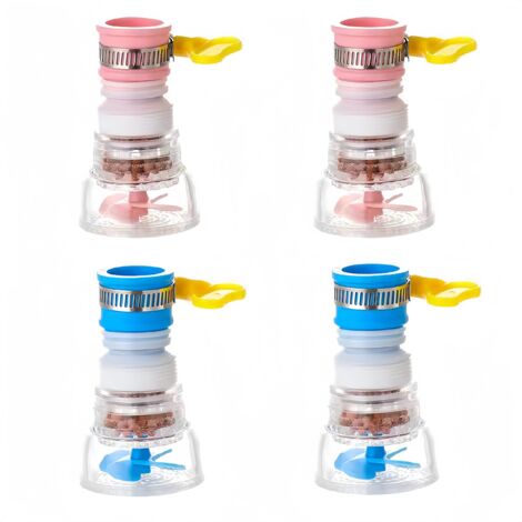 4 Pièces de Robinet Rotatif à 360 Degrés Filtre,Dispositif d'économie d'eau du robinet, d'eau à économie d'eau et anti-éclaboussures pour la cuisine et la salle de bain(rose,bleu) (1/5)