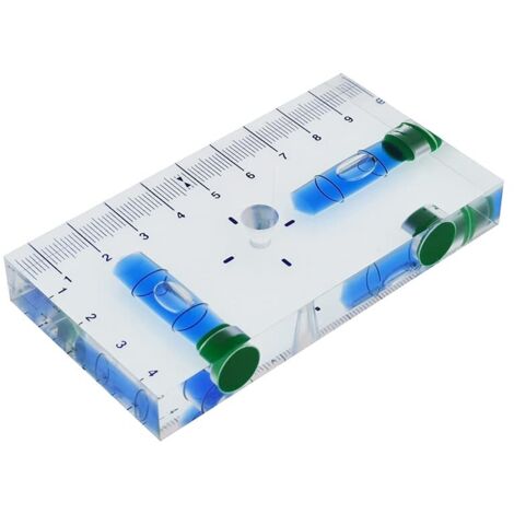 Niveau à bulle multifonctionnel transparent de type T avec échelle aimantée 95 x 51 x 13 mm (bleu) (1/4)