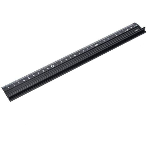L-Type Règle de Coupe En Alliage D'aluminium en Métal Artisanat Règle de Sécurité Mesure Rédaction Outil Avec Bande en Caoutchouc pour Mesurer Le Cuir(L-Type 30cm) (1/5)