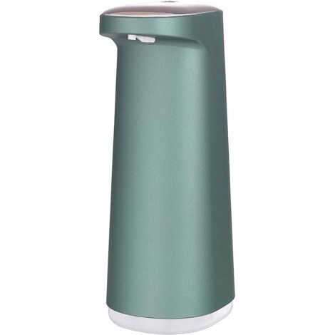 Distributeur de savon automatique sans contact vertical à induction infrarouge - Distributeur de savon moussant rechargeable pour salle de bain et douche (vert foncé)