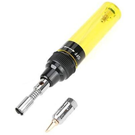Fer à Souder au Gaz, Fer à Souder Pistolet Stylo de Soudage, Fer à Souder au Butane, Outil de Soudage de Précision pour Éléments Tels Que L'Électronique, Instruments ou Circuits(Jaune) (1/5)