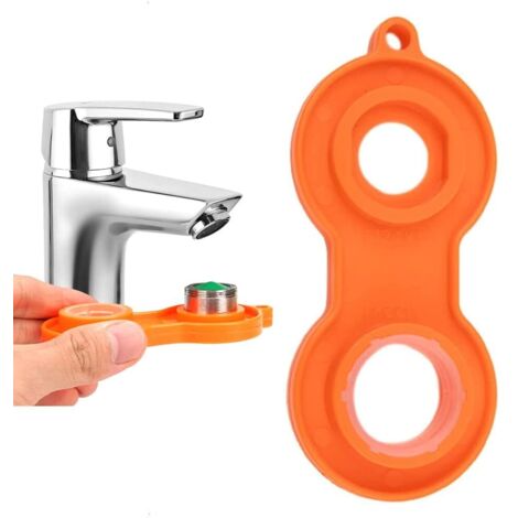 Clé d'aérateur de robinet - 1 clé d'aérateurs pour robinets, clé d'aérateur universelle, outil de filtre de fixation de détartrant de robinet (1/5)