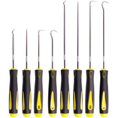 8 Pièces Jeu de Crochets et Tournevis Mécanique de Précision, Tournevis de Precision Kit de Crochetage, Outil Retrait Joint Torique Extracteur Crochet Joint pour Les Outils Automobiles (1/5)