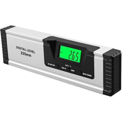 225mm/10inch Niveau Magnétique Numérique avec Indicateur Audio Règle de Niveau Numérique en Alliage d'Aluminium avec Base Magnétique Outils de Mesure Angle Jauge Grand Écran LED Clair (1/5)