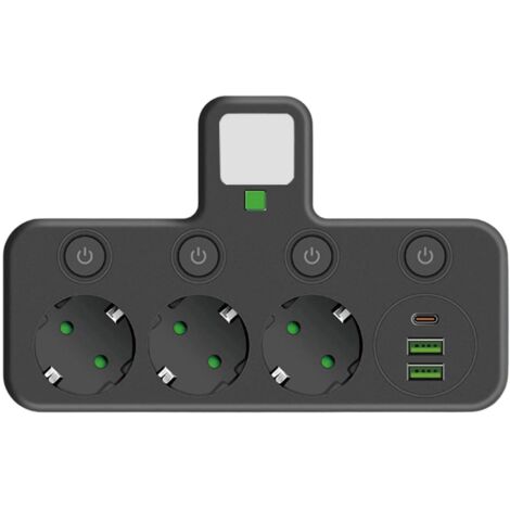 Multiprises Prise De Bureau Murale avec Interrupteurs Indépendants Adaptateurs Électriques Protection Contre Les Surcharges Multiprises Interrupteurs Indépendants Et Veilleuse (1/5)
