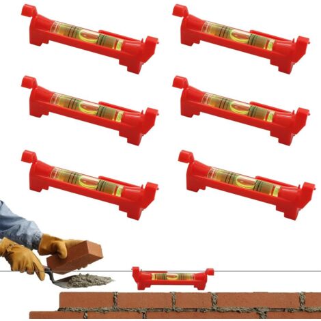 6 Pièces Niveau à Ficelle, Niveau à Bulle Professionnel pour Maçonnerie, Plomberie, Travaux de Gouttières, Niveau à Esprit Rouge (1/5)