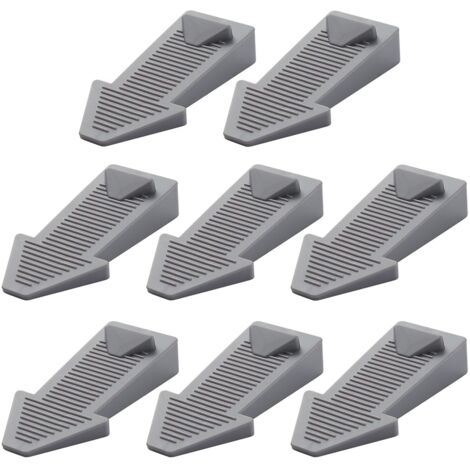 8 pièces Cale Porte Sol Caoutchouc, Antidérapante Bloc Hauteur Réglable Arrêt de Porte, Non Toxique, Non Odeur, pour Carrelage, Sol - Gris (1/5)