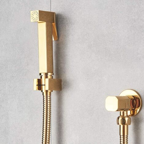 Pulvérisateur de bidet à main pour toilette, pulvérisateur de bidet en laiton massif doré, eau froide simple, douche de bidet de salle de bain, pulvérisateurs de couches en tissu pour bébé,A (1/5)