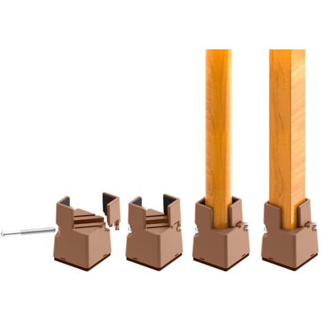 Rehausseurs de Meubles Réglables 5cm avec Pince à Vis, 2 Pouces Rehausseur Pieds de Lit, Table, Canapé, Bureau, Rehausseur Meuble Robuste pour Pieds de Chaise de 0,8 à 1,6 Pouces, Marron (1/5)