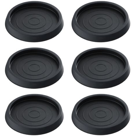 6 Pièces Patins Antidérapants pour Pieds de Meubles, Patin Caoutchouc Antidérapant Patins Rond Pied de Chaise pour Protection du Sols, Patins de Meubles pour Tables Chaises Canapés - Noir (1/5)