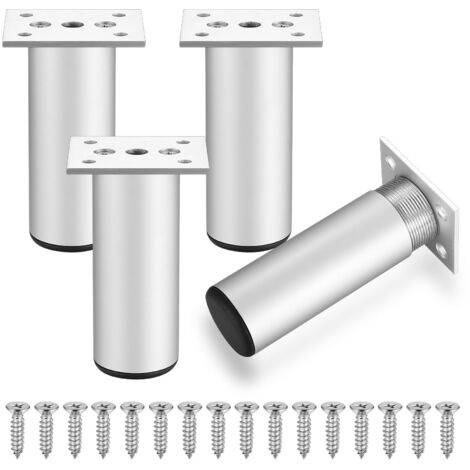 4 Pièces Pieds de Meubles, 10 cm Pied Meuble, Pied de Table, Pieds Armoire en Méta Alliage Aluminiuml, Jambes de Table, Pied pour Meuble Canapé Placard Armoires Cuisine, avec Vis (1/5)
