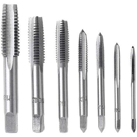 7pcs m3 M4 M5 M6 M8 M10 M12 filetage taraud set métrique spirale point taraud nitruration machine de revêtement vis taraud foret outil de taraudage (1/5)