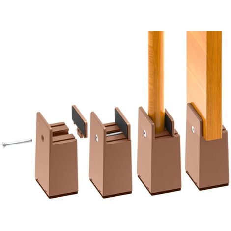 Rehausseur Pieds de Lit Reglable de 4 pouces, Rehausseurs de Meubles Robuste de 10cm, pour Épaisseur de Pied du Lit 0 à 1,5 pouces, Hauteur de Lit, Canapé, Bureau, Armoire, Support de 2000 KG (1/5)