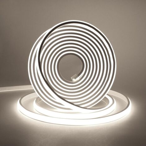 Lumière au néon LED COB, Bande LED IP65 Etanche Bande Lumineuse 220V Super Lumineux 288 LEDS/M Flexible Bande lumière pour DIY Projets D'éclairage Intérieur et Extérieur (Blanc, 3M)