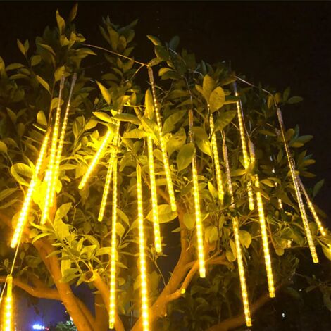 Lampe Pluie de Météores,Exterieur Noël Decoration Lumières de Glaçons Etanche Lumières en Cascade,Suspendu Arbre Lumières de Pluie Tombantes pour Mariage Terrasse Cour Thanksgiving-Blanc chaud 12 pouc (1/5)