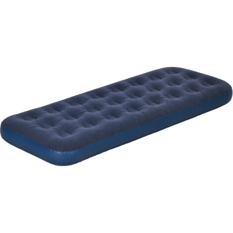 Matelas gonflable une place avec pompe manuelle incluse, 73 x 191 x 22 cm, bleu (1/5)