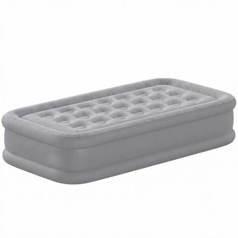Matelas gonflable pliable une place avec pompe, gonflage en 3 minutes, dégonflage en 2 minutes, sac de transport, charge maximale 200 kg, dimensions : 190 x 97 x 39 cm, gris (1/5)