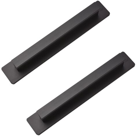 Lot de 2 poignées adhésives en alliage d'aluminium de 150 mm pour porte coulissante en verre, fenêtre, tiroir, armoire