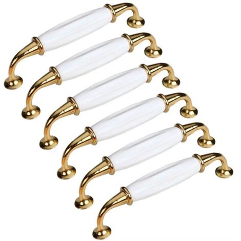 Lot de 6, Boutons de Porte en Céramique Poignée de Meuble Tiroir, Porcelaine Poignée de Meuble de Cuisine de Porte d'Armoire (1/5)