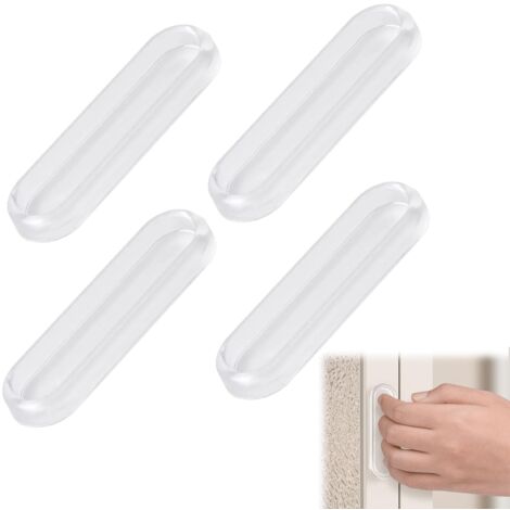 4 Pièces Poignées de Porte de Balcon Silicone Adhésives, poignées de porte coulissante ovales, poignées de tiroir pour poignée de meuble, porte en verre, poignée de fenêtre, tiroirs, armoires (1/5)