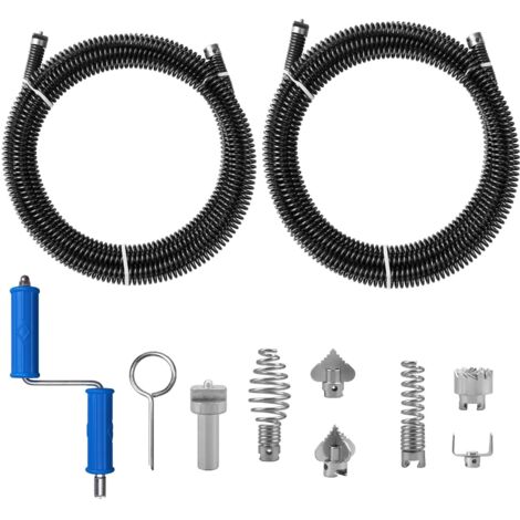 Deboucheur Canalisation 5m Diamètre 12 mm,Professionnel Furet Déboucheur Toilette,Avec 8 Pièces Furet Dragage Plomberie Adaptateurs éLectriques (1/5)