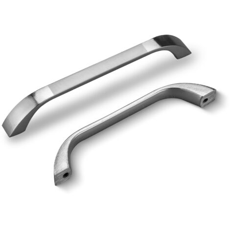 10 pièces Poignées de Tirage pour Armoires, Poignée Meuble pour Tirtors Placard Porte de Cuisine et de Salle de Bain, en Forme de D, avec Vis, Distance du Trou 128mm, Argenté (1/5)