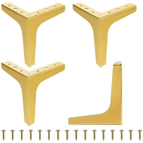 Lot de 4 Pieds de Meubles en métal, 10 cm, Pieds de canapé triangulaires Modernes en métal pour Armoire, canapé, Chaise (1/5)