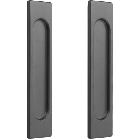 2x Poignées de Porte Coulissante Ovales Autocollantes, Poignée Porte Coulissante, Alliage D'aluminium or mat sans Perforation pour Portes de Grange, Fenêtres, Armoires (Gris) (1/5)
