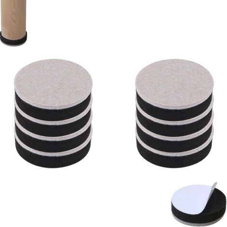 Lot de 8 Rehausse De Meuble Auto-Adhésif, Protecteurs De Pieds De Canapé, Patins De Meubles Feutre, Tampons De Meubles, Rehausseur Pieds De Table Rond, pour Meubles Légers (Hauteur 1.5cm)