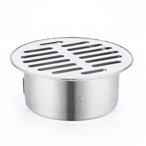 Siphon De Sol Rond en Acier Inoxydable, Grille De Goutte, Filtre Anti-Encrassement, Outils De Maison pour Balcon, Cour,Siphon De Sol pour Toit, Terrasse, Jardin ExtéRieur (ø83 mm) (1/5)