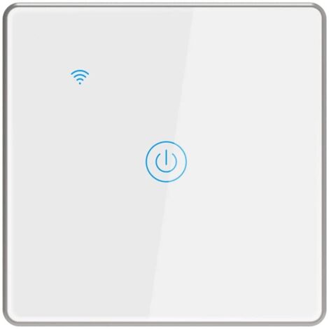 Lumière Intelligente Interrupteur étanche avec Support de Cadre en Aluminium Argenté Commande vocale à Distance sans Fil Convient pour la Chambre d'hôtel de Bureau (1 Gang) (1/5)