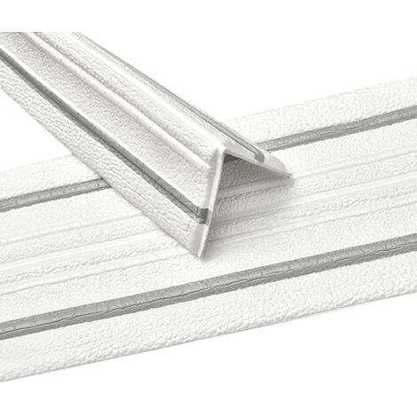 Plinthe souple autocollante pour mur, moulure flexible, plinthe de finition, plinthe de finition, moulures de plafond, bordure murale (blanc avec ligne grise)