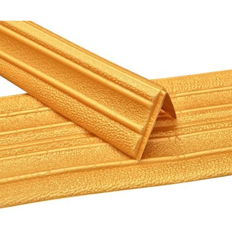 Plinthe souple autocollante - Plinthes souples autocollantes - Pour mur - Moulure décorative flexible - Plinthe de finition - Moulures de plafond - Frise murale (doré) (1/5)