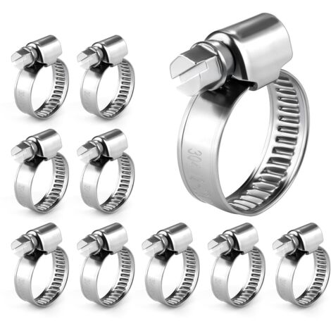 10 Pièces Colliers de Serrage, 12-22mm Colliers Réglables en Acier Inoxydable 304, Colliers de Serrage à Vis Sans Fin pour Plomberie, Applications Automobiles et Mécaniques (1/5)