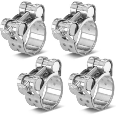 4 Pièces Colliers de Serrage à Boulon en T en Acier Inoxydable, Plage de Serrage 26-28mm, Largeur 18mm, W4 (1/5)