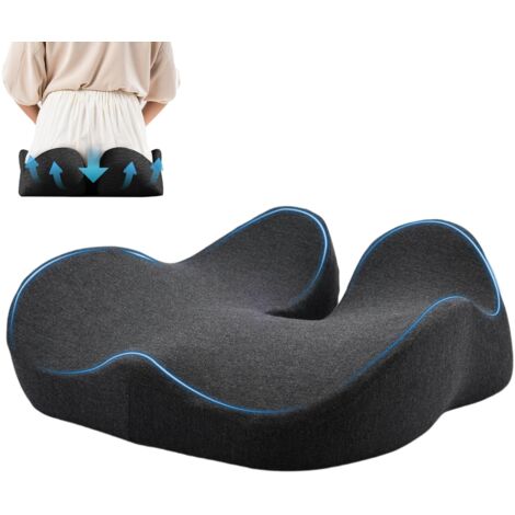 Coussin Coccyx,Coussin Chaise Bureau Orthopédique en Mousse à Mémoire de Forme,Assise pour Soulager la Douleur Sciatique,Fesses,Anti-Glissant,Coussin Assise Ergonomique pour Voiture/Bureau (1/5)