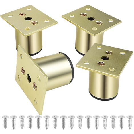 Lot de 4 pieds de meubles réglables en hauteur en aluminium - Plage de réglage de 5 cm - Pieds d'armoire, de lit, de table, de canapé, de chaise, pour meubles tels que armoire, lit, canapé (1/5)