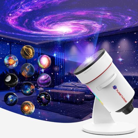 Projecteur Galaxie amélioré 2025, projecteur de planétarium étoilé pour Plafond de Chambre à Coucher, veilleuse de Ciel étoilé, nébuleuse rotative à 360° avec Bouton réglable et minuterie (1/5)
