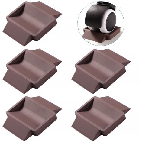 5 Pièces Patins Antidérapants en Caoutchouc 3.5x6 cm, Meubles Castor Cups, Coussin de Pied de Chaise, pour Roues De Meubles, Marron (1/5)