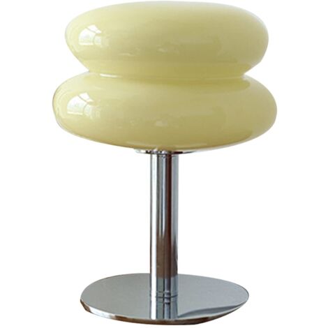 Lampe De Table en Forme De Tarte Aux œufs, Décoration De Chambre à Coucher, Lumière Douce, économe en énergie, Lampe De Bureau USB pour Dortoir De Filles, Jolie Lampe De Table en Verre(Jaune) (1/5)