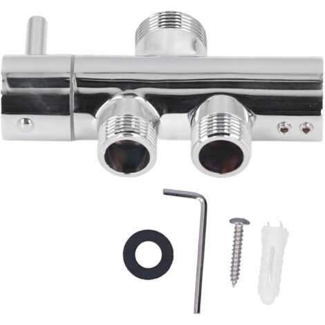 Vanne de Dérivation de Douche à 3 Voies, Inverseur de Bras de Douche G1/2 Connecteur en T étanche Vanne de Dérivation de Douche en Laiton pour Salle de Bain (1/5)