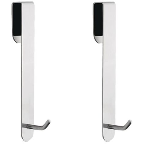 Lot de 2 crochets de douche sans perçage, crochets de porte pour paroi de douche, adaptés aux portes en verre de salle de bain (argenté) (1/5)