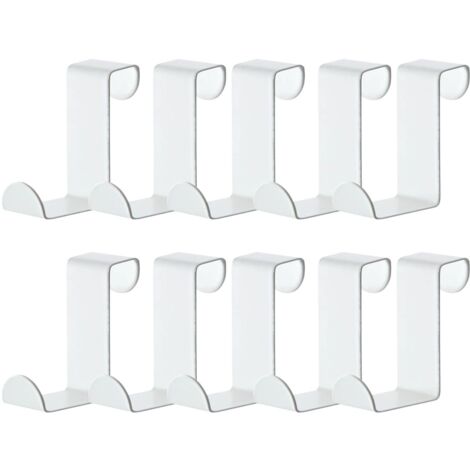 Z Réversibles Crochets de Porte en Acier Inoxydable - Set Porte Manteau Noir pour Placard, Armoire, Cuisine, Salle de Bains, Chambre à Coucher - Blanc (1/5)