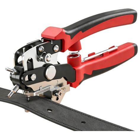 Pince Trou Ceinture Cuir 6 Tailles 2-4,5mm, avec Disque Rotatif Équilibré, Pince Perforatrice pour Cuir, Ceinture, Tissu, Papier, Carte, Plastique, Sac (1/5)