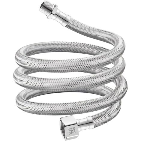 1 Pièces Tuyau De Raccordement Flexible, G1/2" Femelle x G1/2" Mâle Tuyau Tressé en Acier Inoxydable pour Mitigeur Cuisine Robinet Lavabo, 50 cm (1/5)