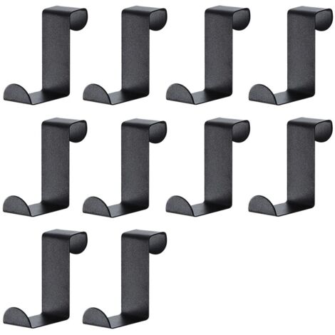 Z Réversibles Crochets Acier Inoxydable Crochet de Porte Noir Set Porte Manteau Placard Armoire pour Cuisine Salle de Bains Chambre à Coucher, Noir (1/5)