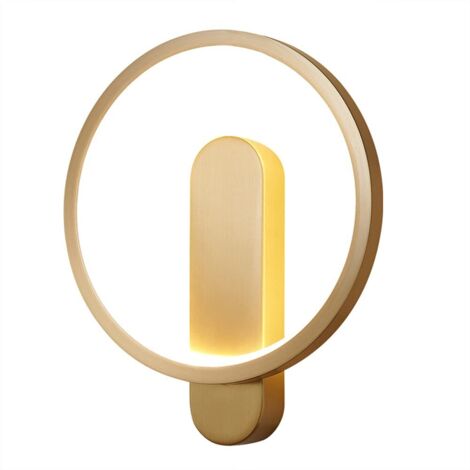 Applique Murale Interieur LED 11W Ronde Tricolore Lampe Murale 3000-6000K Température De Couleur Et Luminosité Réglables Moderne Laiton Luminaire Mural Pour Chambre Salon Escalier Couloir (1/5)