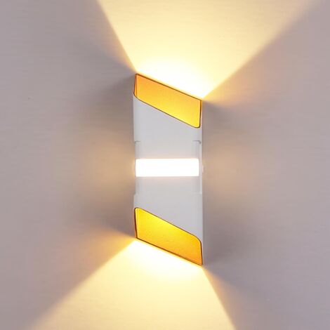 Moderne Applique Murale de Lampe 10W Intérieur/Extérieur IP65 Aluminium Up Down Lampe Murale en Métal 3000K Blanc Chaud Lèche-murs LED Pour Chambre Maison Couloir Salon (Blanc) (1/5)